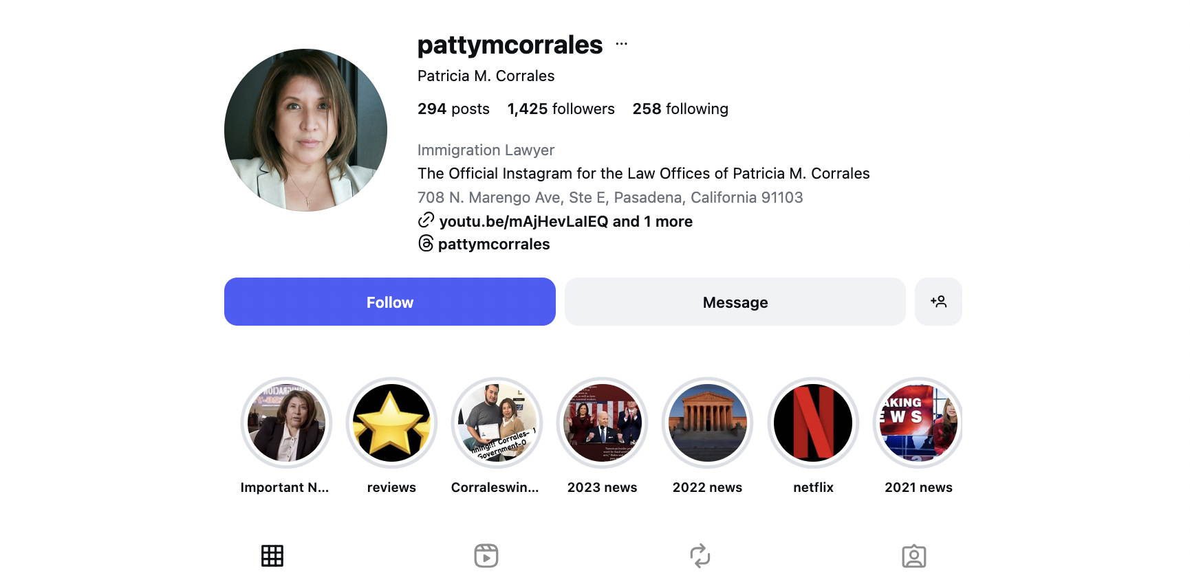 Patricia Corrales instagram IG BANNER